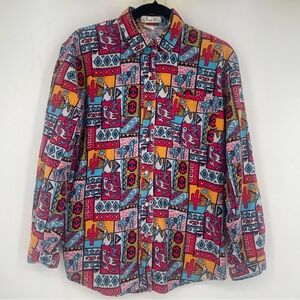 Vintage 90s Please Thank You Corduroy Mother Pearl Snap Button Up Shirt Western
